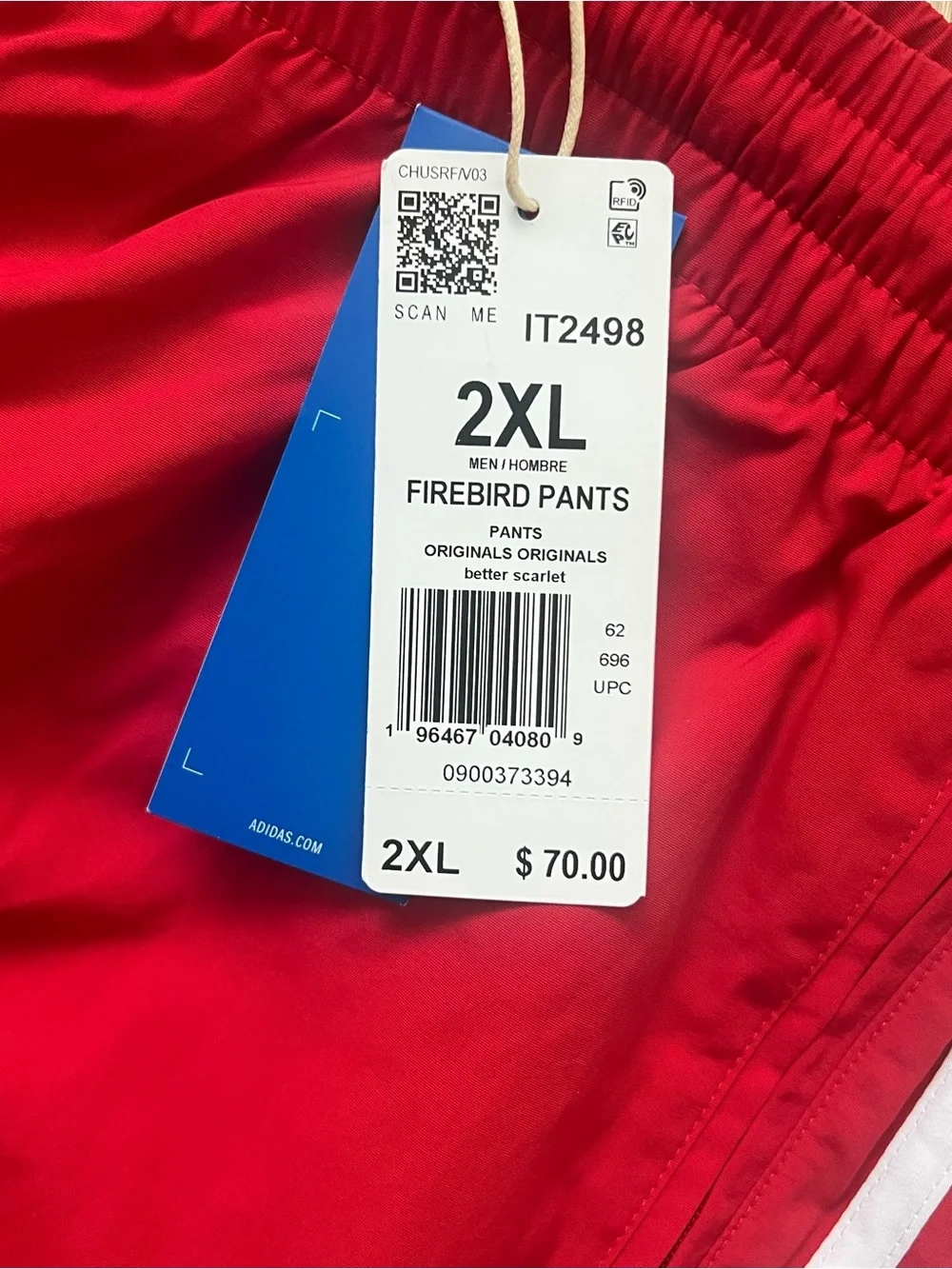 Adidas Originals Firebird Adicolor Classics Track Pants Red IT2498 Mens XXL